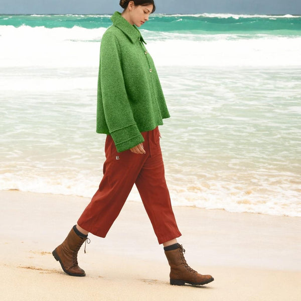 A-lijn vest-jasje in warme boiled wool / Boiled wool A-line cardigan-jacket