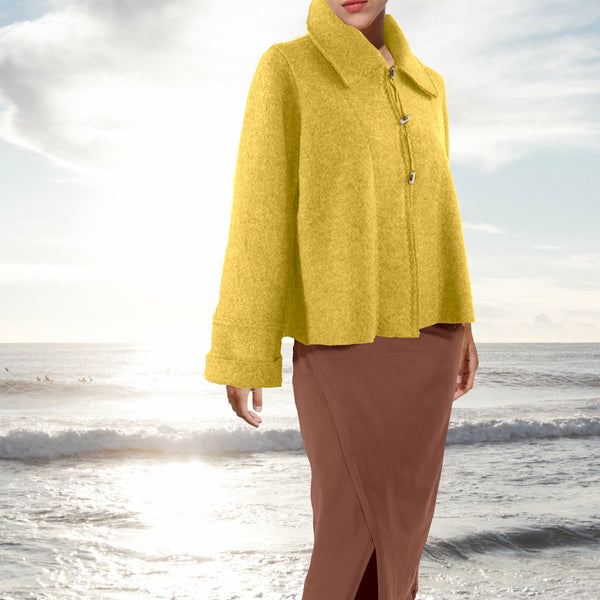 A-lijn vest-jasje in warme boiled wool / Boiled wool A-line cardigan-jacket