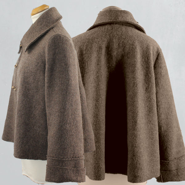 A-lijn vest-jasje in warme boiled wool / Boiled wool A-line cardigan-jacket