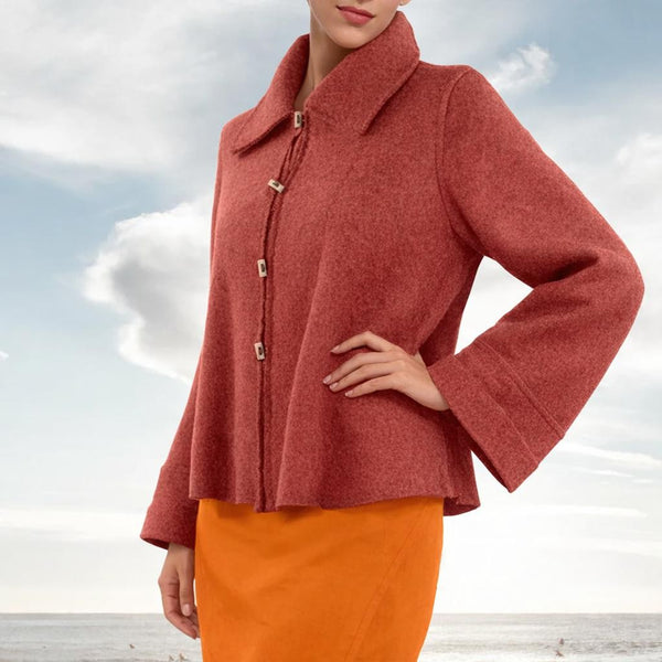 A-lijn vest-jasje in warme boiled wool / Boiled wool A-line cardigan-jacket