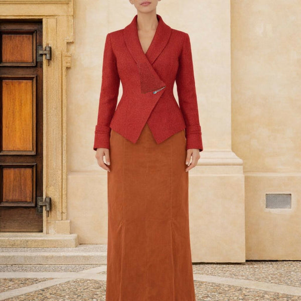 vest-colbert van gekookte wol  / cardigan -jacket made of boiled wool