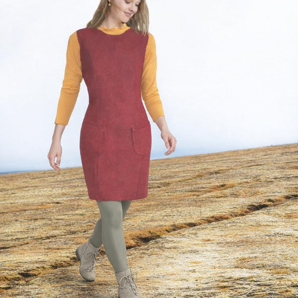 wollen overgooier, wollen jurk,  wool dress, sleeveless wool dress