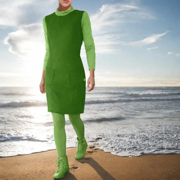 wollen overgooier, wollen jurk,  wool dress, sleeveless wool dress