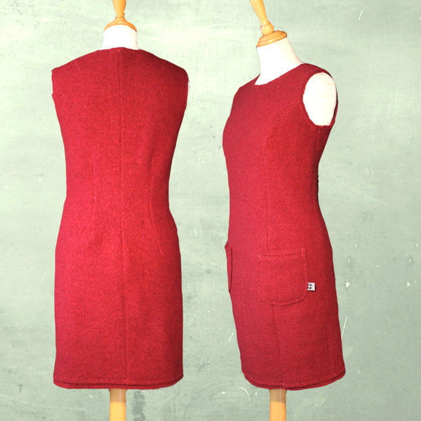 wollen overgooier, wollen jurk,  wool dress, sleeveless wool dress