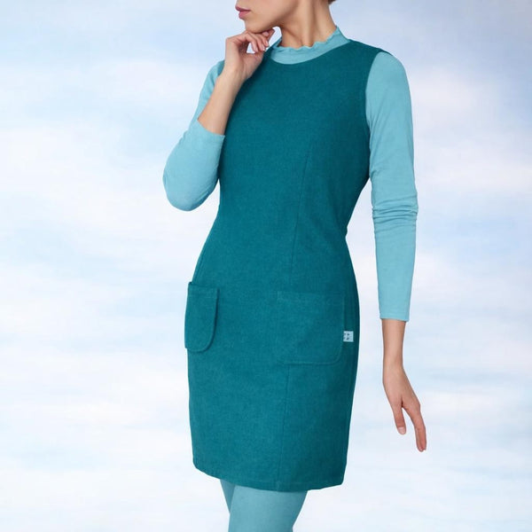 wollen overgooier, wollen jurk,  wool dress, sleeveless wool dress