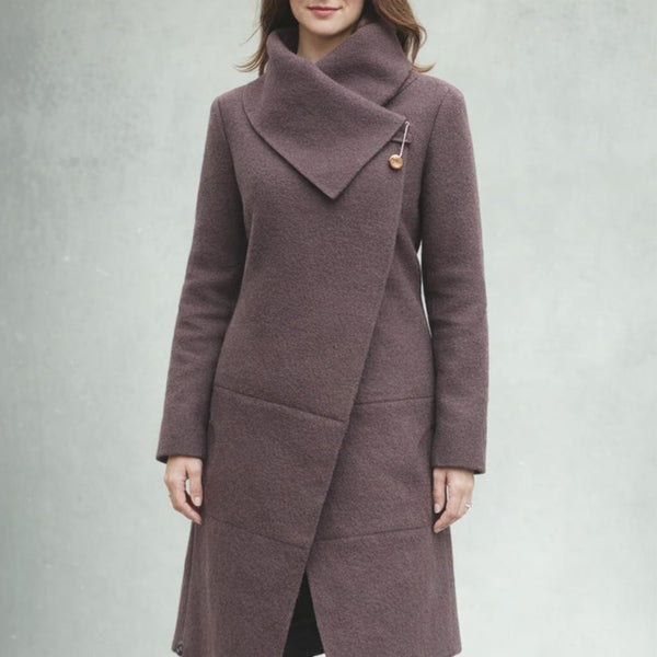 Lange wollen vest-jas van gekookte wol / jacket made of boiled wool