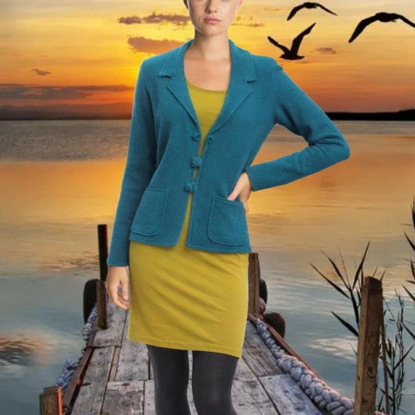 Vest-colbert van gekookte wol, boiled wool vest-jacket