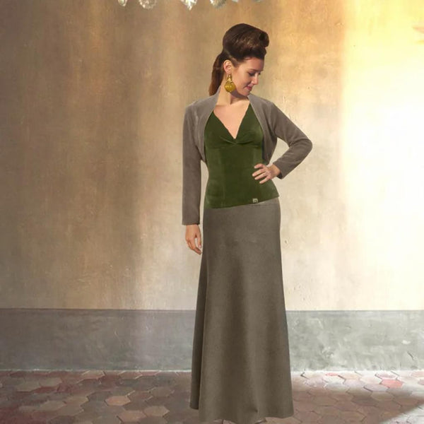 Lange wollen rok in zandloper lijn / Long wool skirt in hourglass line