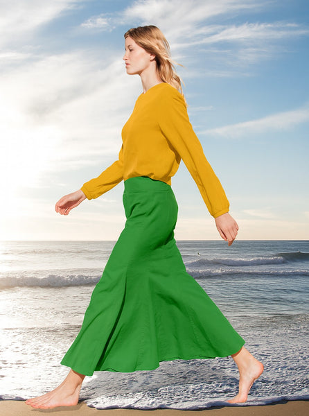 Ribcord maxi rok in zandloper lijn