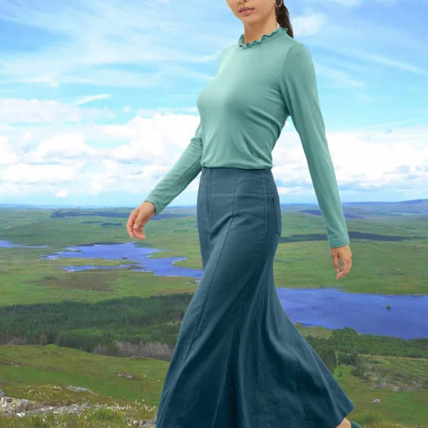 Ribcord maxi rok in zandloper lijn