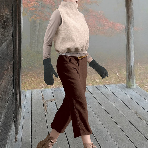 Culottes, Cropped katoenen ribcord broek/ Cropped Corduroy pants