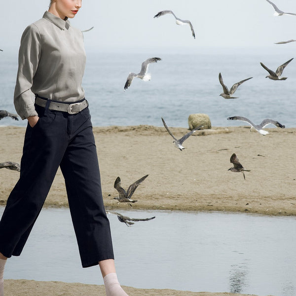 Culottes, Cropped katoenen ribcord broek/ Cropped Corduroy pants