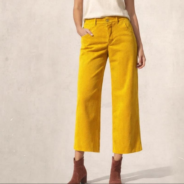 Culottes, Cropped katoenen ribcord broek/ Cropped Corduroy pants