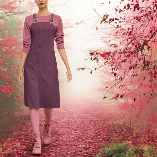 hippe overgooier in katoenen ribcord/ Trendy corduroy  pinafore dress