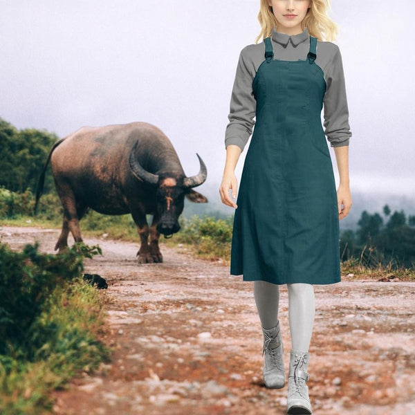 hippe overgooier in katoenen ribcord/ Trendy corduroy  pinafore dress