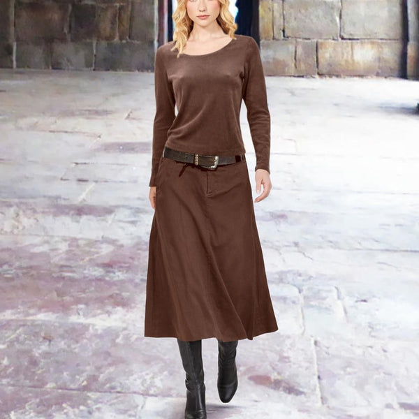 Midi rok van ribcord/ Corduroy midi skirt