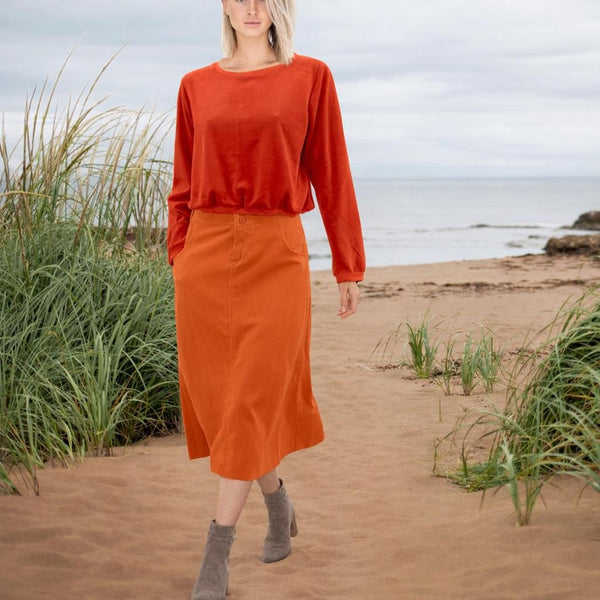 Midi rok van ribcord/ Corduroy midi skirt