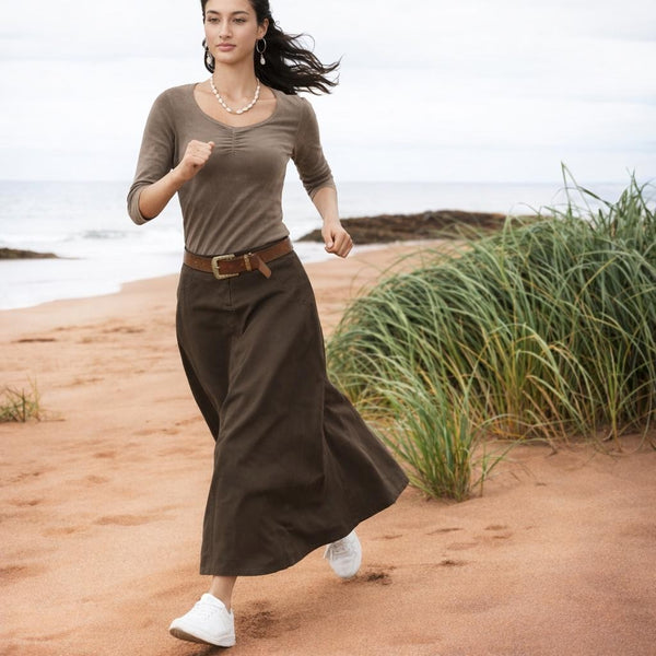 Maxi rok van ribcord/ Corduroy maxi skirt