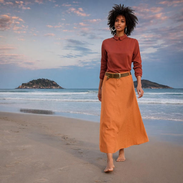 Maxi rok van ribcord/ Corduroy maxi skirt