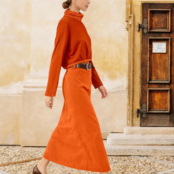 Hippe ribcord  rok, Trendy corduroy skirt