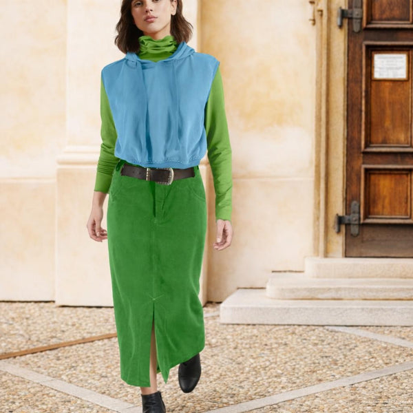 Hippe ribcord  rok, Trendy corduroy skirt