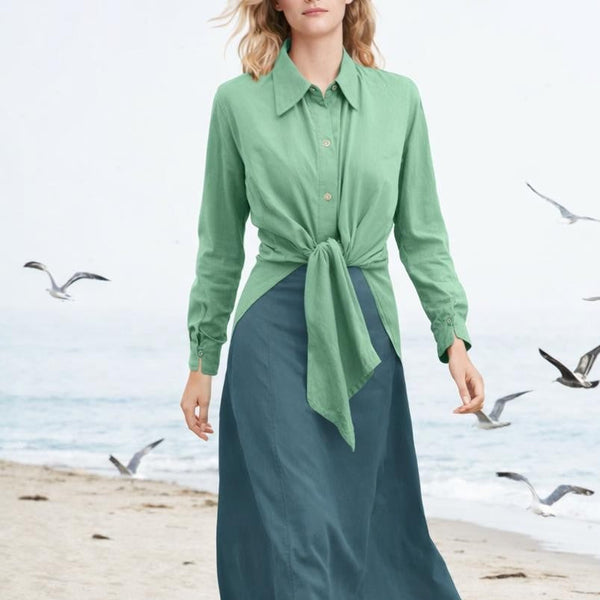 Babycord blouse-jurk / babycord shirt-dress