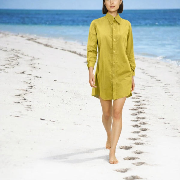 Babycord blouse-jurk / babycord shirt-dress