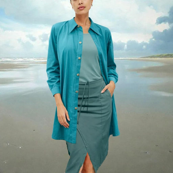 Babycord blouse-jurk / babycord shirt-dress