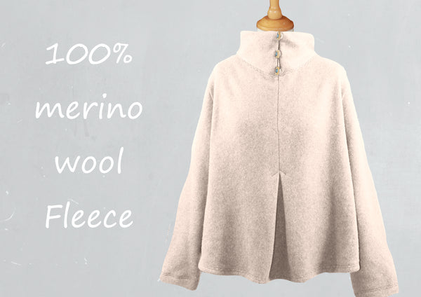 Merino wol A-lijn sweater / A-line Merino wool fleece sweater