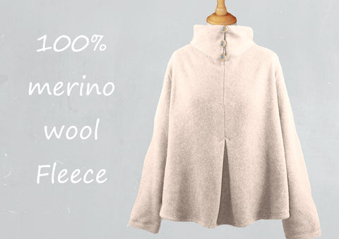 Merino wol A-lijn sweater / A-line Merino wool fleece sweater