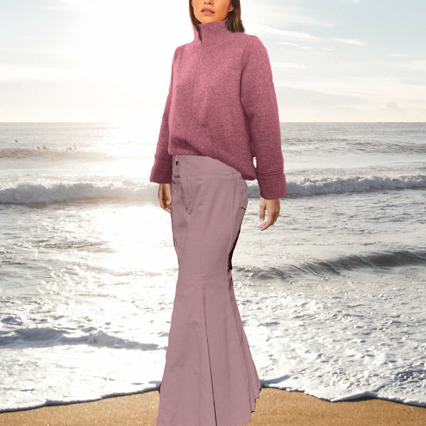 Merino wool sweater met hoge boord/ Merino wool sweater with high collar