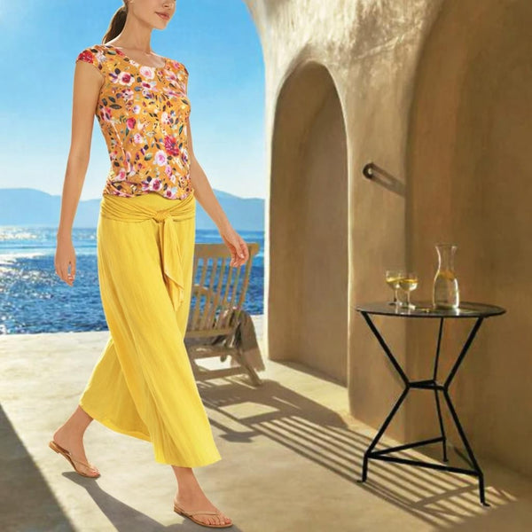 Flowerprint T shirt in biologische katoenen jersey/ flower printed T shirt organic cotton