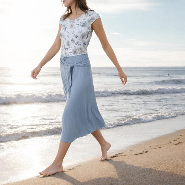 Flowerprint T shirt in biologische katoenen jersey/ flower printed T shirt organic cotton