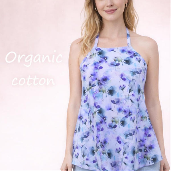 A-lijn hemd in print bio katoen / organic cotton printed A-line singlet