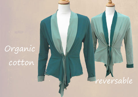 reversable vest biologische katoen / reversable organic cotton cardigan