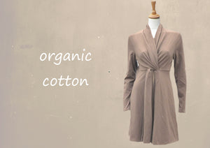 lang katoenen knoop vest  / long organic cotton cardigan