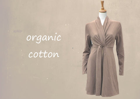 lang katoenen knoop vest  / long organic cotton cardigan