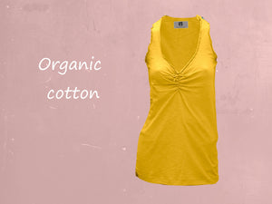 Romantisch hemdje van zomerse slubtricot/ Cami made of organic cotton slubjersey