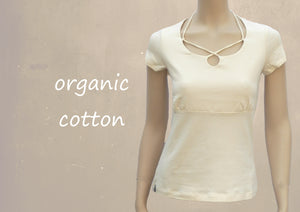 Shirt met halskoordjes /  string top organic cotton