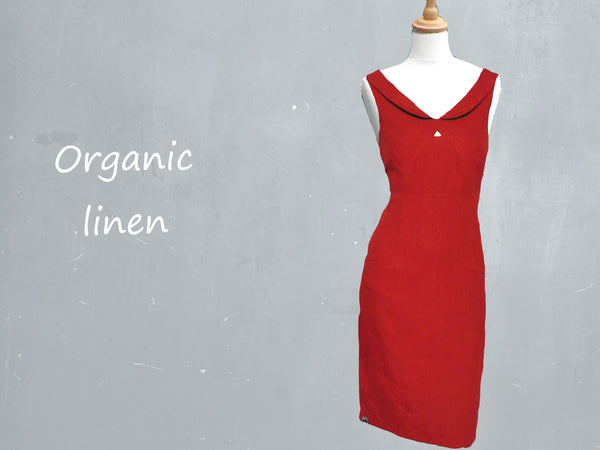 linnen retro jurkje / retro designed linen dress