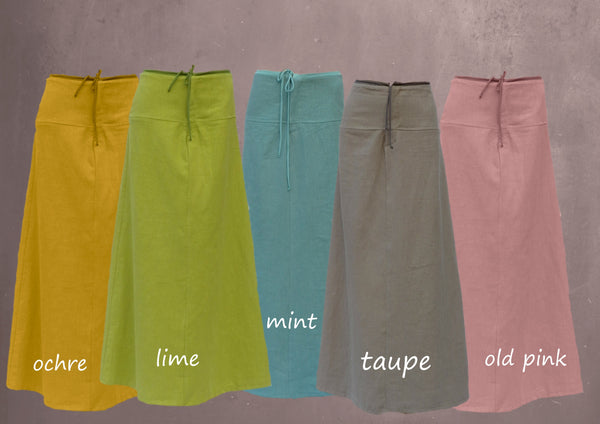 Maxi rok van gewassen linnen,  maxi skirt made of washed linen