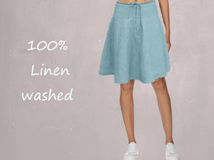klokrokje van gewassen linnen,  billowing skirt made of washed linen