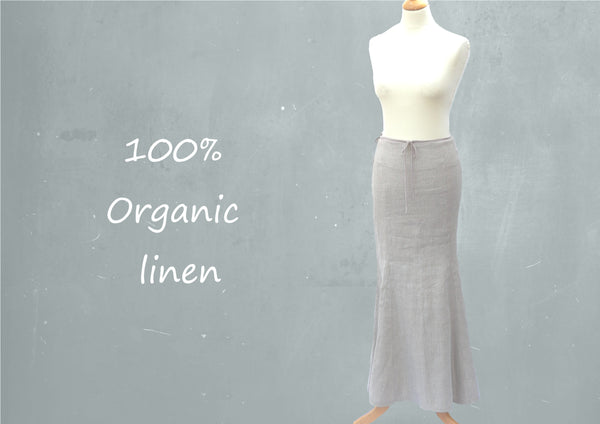 lange linnen A-lijn rok / organic linen A-line maxi skirt