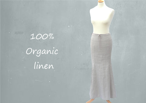 lange linnen A-lijn rok / organic linen A-line maxi skirt