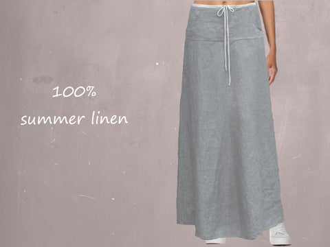 maxi rok in zomerlinnen / maxi  skirt in summer linen
