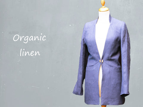 colbert jasje  van biologische linnen / organic linen blazer