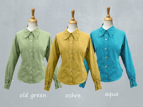 Basic babycord blouse /  babycord basic shirt