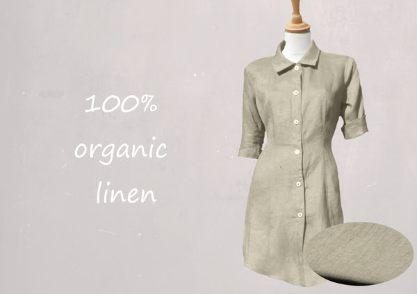 linnen blouse-jurk / linen shirt-dress