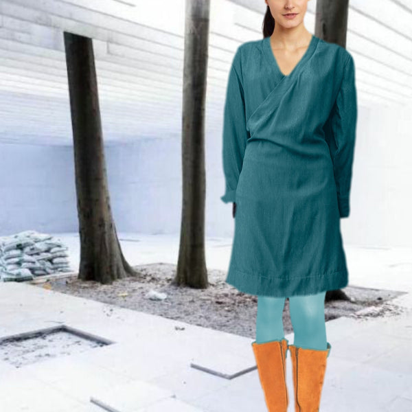 Tencel overslag tuniek jurkje / Tencel wrap tunic dress