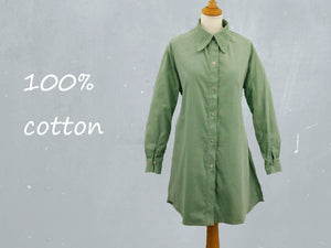 Babycord blouse-jurk / babycord shirt-dress